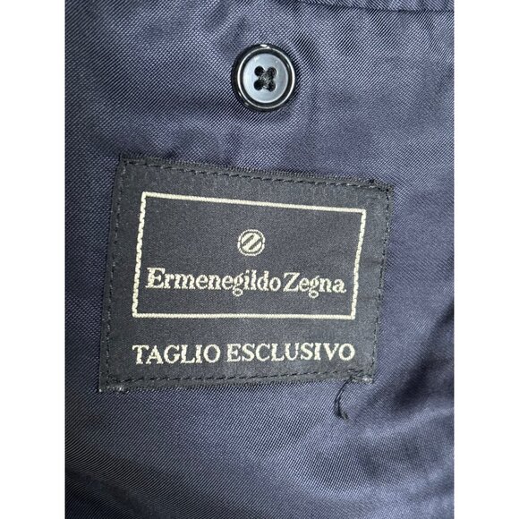 Ermenegildo Zegna Blue Wool Cashmere Taglio Escusivo Blazer Luxury‎ Jacket Sz 50 - Picture 10 of 14